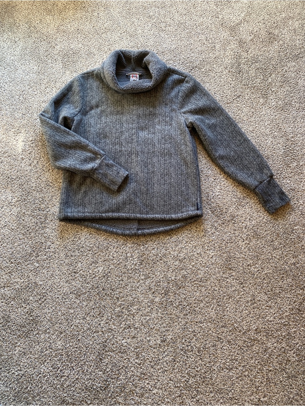Avalanche NWT Women's Charcoal Gray Herringbone Cowl Neck Sweater Size Small